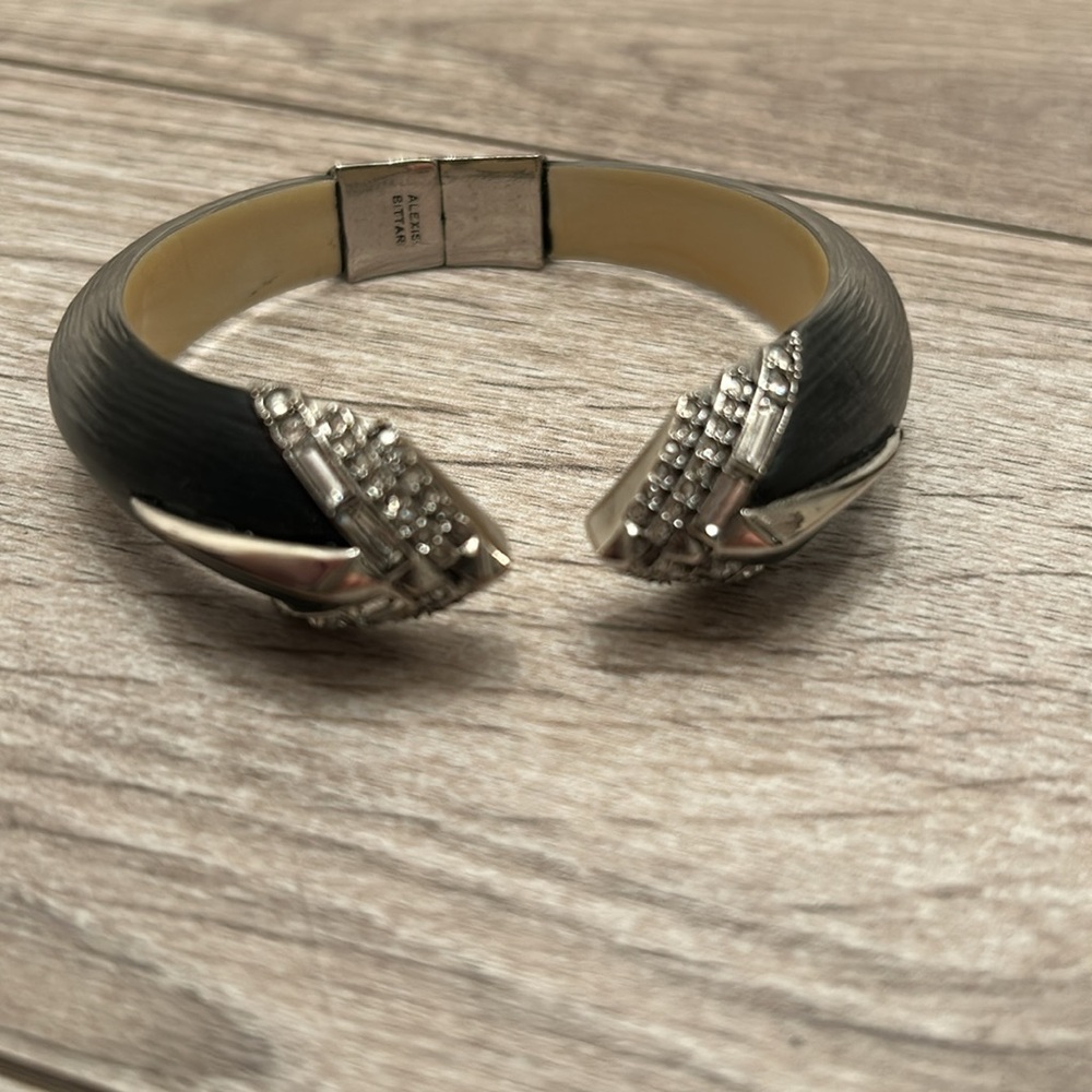 Alexis Bittar bangle bracelet smoky lucite sparkle - Picture 6 of 13